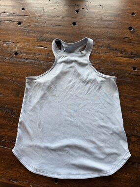 Nike White Ribbed Racerback Tank Top